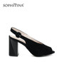 SOPHITINA Solid Women's Sandals New Fashion Design Buckle Comfortable Square Heel Elegant Shoes Handmade Hot Sale Sandals C187