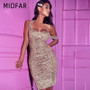 MIOFAR Autumn and Winter New Sexy Mini Dress Womens Leopard Sleeveless One-word Collar High Waist Women Dresses Elegant Dress