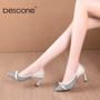BESCONE Women’s Pumps Fashion Elegant High Quality New Handmade Pumps Ladies Pointed Toe Shallow Dress Party Ladies Shoes BO650