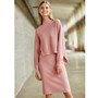 Amii Autumn Women Two Piece Set Female Elegant Solid Loose Turtleneck Sweater and Split Knitted Skirt 11870252