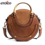 Fashion Round Handbag Women Handbag Rivet Summer Lady Fashion Shoulder Messenger Bag Luxury Designer Leather Women's Bag