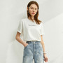 AMII Minimalism Spring Summer Basic Letter Women Tshirt Tops Cotton Oneck Short Sleeves Loose Female Tshirt Tops 12027497