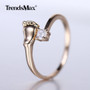 Open Finger Free Size Band Ring Little Baby Foot Clear Cubic Zircon Resizable Ring for Women Girls Party Fashion Jewelry GR62