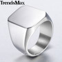 Classic Men's Ring Smooth 316L Stainless Steel Rings Black Gold Silver Color Wholesale Dropshipping Jewelry Gifts for Men HRM76
