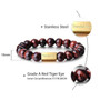 10mm Natural Stone Bead Stretch Bracelet for Men Women 925 Silver Lava Stone Eagle Tiger Eye Essential Oil Engraving Gift TBB016