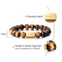 10mm Natural Stone Bead Stretch Bracelet for Men Women 925 Silver Lava Stone Eagle Tiger Eye Essential Oil Engraving Gift TBB016