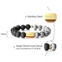 10mm Natural Stone Bead Stretch Bracelet for Men Women 925 Silver Lava Stone Eagle Tiger Eye Essential Oil Engraving Gift TBB016