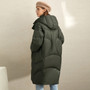 Amii Fashion 90% White Duck Thick Down Coat Winter Women Casual Hooded Solid Loose Female  Long Jacket Tops  11940488