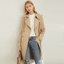 Amii Autumn Women's Casual Trench Coat Office Lady Lapel Solid Loose Belt Female Long Jacket 11930262