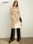 Amii Autumn Women's Casual Trench Coat Office Lady Lapel Solid Loose Belt Female Long Jacket 11930262