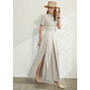 AMII Minimalism Spring Summer Solid  Temperament Women Long Dress Causal Chiffon Slim High Waist Pleated Dress 12040264