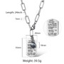 Fashion Encourage Words Pendant Necklace Stainless Steel Rolo Box Chain Eagle Eye Bead Charm for Male Jewelry Gift DN197