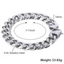 Fashion Matte Polished 316L Stainless Steel Bracelet For Men Boy Cut Curb Cuban Link Chain Male Hip Hop Jewelry Gift 15mm HBM109