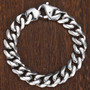 Fashion Matte Polished 316L Stainless Steel Bracelet For Men Boy Cut Curb Cuban Link Chain Male Hip Hop Jewelry Gift 15mm HBM109