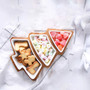 Creative Christmas Tree Plates Dessert Fruit Plate Dishes Candy Plate Christmas Serving Plate Ceramic Snack Plate Bamboo Plate