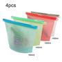 4pcs Food Storage Bags Reusable Snack Bag Zero Waste Food Grade Silicone Ziplock Leak-Proof Sandwich Fruit Packing Organizer Bag