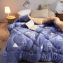 single/double patchwork Thick warm Quilt Luxury Star geometric Printed Winter Lamb cashmere Blanket quilted Bedding Comforter