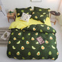 Bedding Sets Simple Color Green  Bed Sheet Duver Quilt Cover Pillowcase Soft and Comfortable King Queen Full Twin
