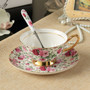 Bone China Coffee Cup Spoon Saucer Set English afternoon Tea cup Coffeeware 170ml  Porcelain Cup and Saucer for Coffee