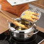 Stainless Steel Deep Fryer With Thermometer And Lid Household Tempura Fryer Pot For Kitchen Induction Cooker Cooking