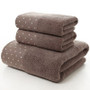 Cotton Bath Towel Set for Bathroom 2 Hand Face Towels 1 Bath Towel for Adult White Brown Grey Terry Washcloth Travel Sport Towel