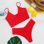 High waist sexy bikini set Sports women's swimsuit solid Female biquine High cut bandeau bikini 2020 Swimwear NEW bathing suit