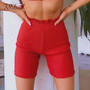FSDA 2020 Summer Cotton Knit Shorts Women Black Ribber Ruffles Red Casual Biker Shorts Sexy Casual High Waist Streetwear Shorts