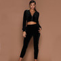 2020 Velvet Fabric Tracksuit Long Sleeve Cropped Top Hoodies Coat Spring Fall Sports Suits Two Piece Set Women Track Suit Pants