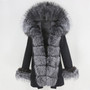 OFTBUY 2020 Fashion Winter Jacket Women Real Fur Coat Natural Real Fox Fur Collar Loose Long Parkas Big Fur Outerwear Detachable