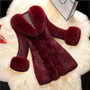 winter coat women Regular Rayon Plush solid color faux fur coat Regular Coats with Green Wine Black White Four Color to Choose