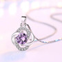NEHZY 925 sterling silver new women fashion jewelry purple crystal zircon four-leaf clover flower pendant necklace length 45CM