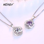 NEHZY 925 sterling silver new women fashion jewelry purple crystal zircon four-leaf clover flower pendant necklace length 45CM