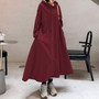 Stylish Hooded Hoodies Dress Women Autumn Sweatshirts 2020 ZANZEA Casual Long Sleeve Maxi Vestidos Female Solid Robe Oversized