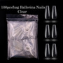 Lamemoria 100/500pcs/opp/box Fake Nails Coffin Nail Tips Press on Nails Natural Clear Long Ballerina DIY False Nail Full Cover