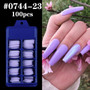 Lamemoria 100/500pcs/opp/box Fake Nails Coffin Nail Tips Press on Nails Natural Clear Long Ballerina DIY False Nail Full Cover