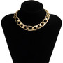 Punk Miami Cuban Choker Necklace Collar Statement Hip Hop Big Chunky Aluminum Gold Color Thick Chain Necklace Women Jewelry