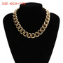 Punk Miami Cuban Choker Necklace Collar Statement Hip Hop Big Chunky Aluminum Gold Color Thick Chain Necklace Women Jewelry