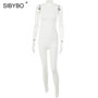 Sibybo Sleeveless Skinny Summer Rompers Womens Jumpsuit O-Neck Invisible Zipper Sexy Jumpsuit Women Solid Sport Casual Overalls
