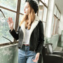 New 2019 Faux Sheepskin Shearling Winter Coat Women Black Warm Motorcycle Street Soft Lamb Fur Women Leather  Jacket UV3018