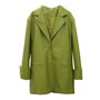 [EAM] Loose Fit Green Pu Leather Big Size Leisure Jacket New Lapel Long Sleeve Women Coat Fashion Tide Spring Autumn 2020 1X496