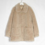 Wixra Women Sheepskin Wool Coat Ladies Winter Single Breasted Genuine Fur Outwear Jacket Oversize Warm Luxury Overcoat