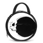 InsGoth Women PU Handbag Moon Print Round Black Handbag Gothic Streetwear Girl Messenger Bags Harajuku Black Bag Party Accessics