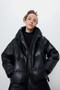 Pu Leather Cotton Padded Coat 2019 Winter Jacket Women New Fashion Thick Warm Pu Hooded Women's Parkas Female Jacket