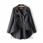 CHICEVER PU Leather Women's Jacket Lapel Collar Long Sleeve Asymmetrical Plus Size Casual Coat Female 2020 Fashion New Clothes