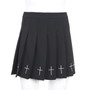 SUCHCUTE Women's Skirts Gothic Harajuku Bandage Faux Leather Korean Fashion Black Mini Pleated Skirts 2020 Summer Party Pu Saias