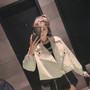 [EAM] Loose Fit Black Pu Leather Big Size Short Jacket New Lapel Long Sleeve Women Coat Fashion Tide Spring Autumn 2020 1Y644