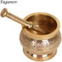 Mortar Pestle set of Brass Coppe Pedestal Bowl gifts Kitchen Garlic Pugging Pot Herb Mills Mincers Home gallipot Mashed grinding