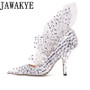 Clear PVC Covered High Heels Dotted pumps Pointed Toe stilettos Party Shoes Women Dress ruffles flowers runway single shoes