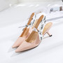 High Heel Sandals For Women Butterfly Knot Strappy Heels Sandal Summer Woman Shoes Alphabet High Heels Leather Shoe Party Female