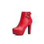 Plus Size 48 New Fashion Women's Boots Sexy High Heels Platform Ankle Boots For Women Black Red Yellow White Heels Shoes Ladies